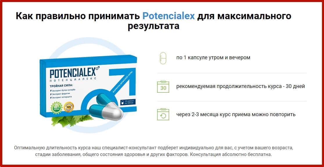 Потенциалекс (Potencialex) для мужчин инструкция